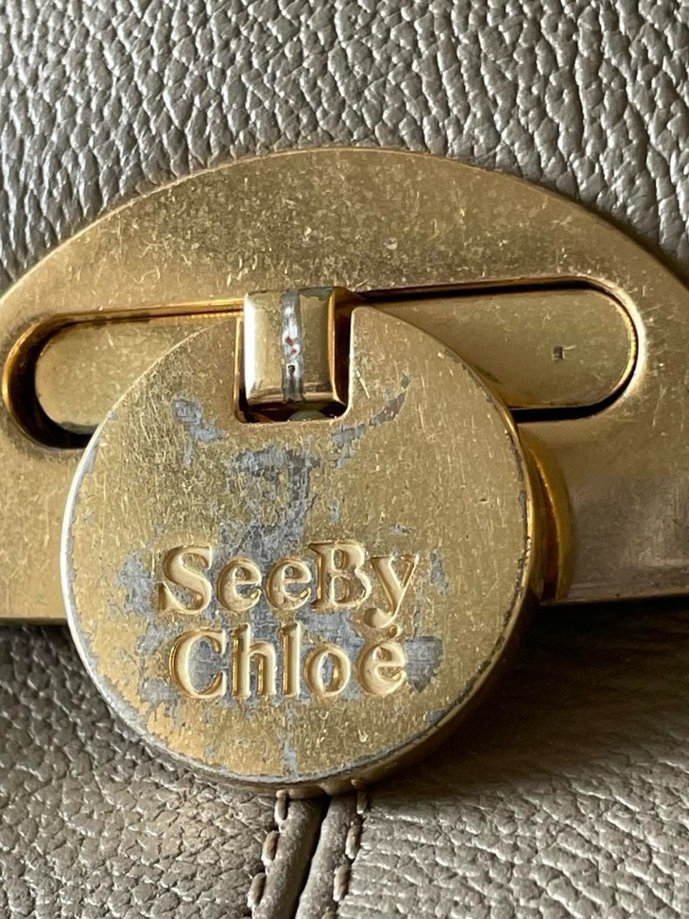 See By Chloe Taupe Leather Crossbody with Gold Hardware - Picture 3 of 8